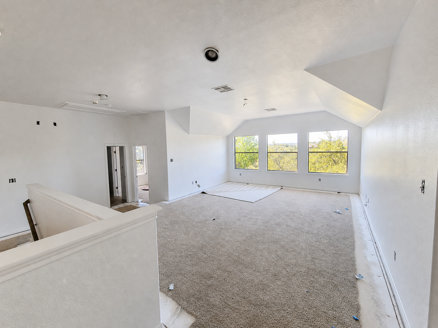 Interior walls and ceiling prepared and painted in an Austin area home