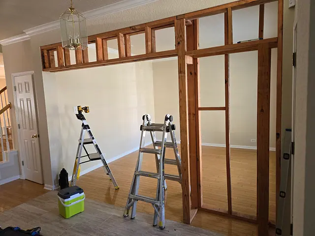 Open-Concept Wall and Drywall Installation — before stage