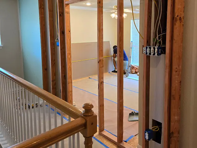 Open-Concept Wall and Drywall Installation — in progress stage