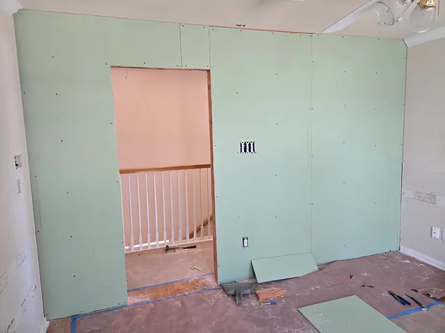Open-Concept Wall and Drywall Installation — in progress stage