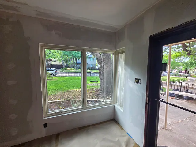 Living Area Drywall Restoration — before stage