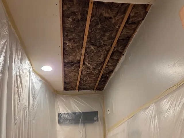 AC Water-Damage Ceiling Repair — before stage