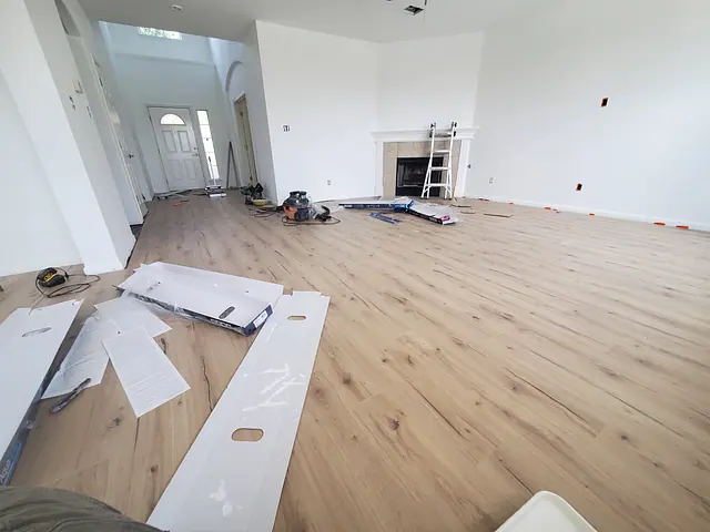 Hallway Flooring Update — in progress stage