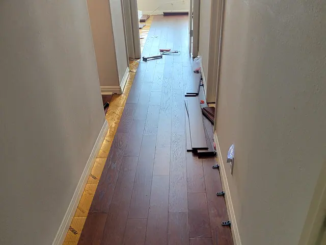 Hallway Flooring Update — in progress stage