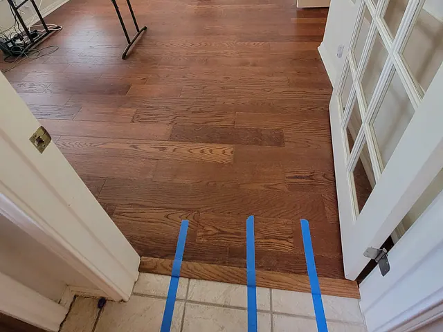 Hallway Flooring Update — in progress stage