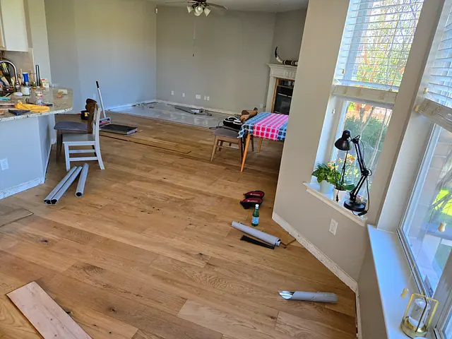 Kitchen and LVP Flooring Installation — completed stage