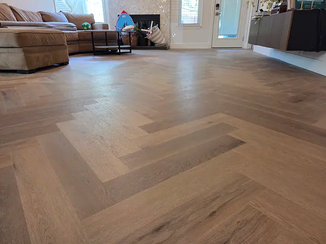 Herringbone Floor Finish — before stage