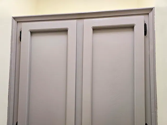 Bathroom Cabinet Refinishing — completed stage
