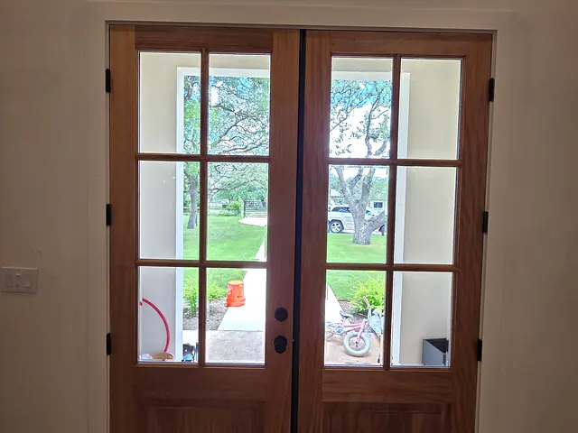 Entry Door and Stair Finish — completed stage