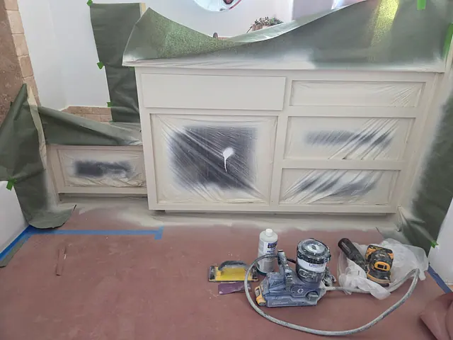 Entry Door and Stair Finish — completed stage