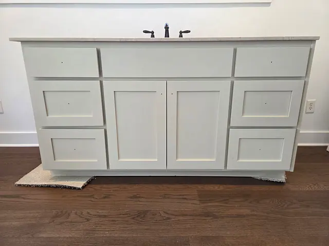 Vanity Cabinet Painting — in progress stage