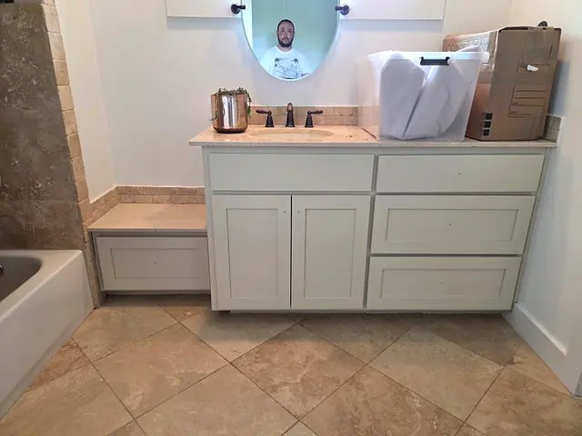 Vanity Cabinet Painting — completed stage